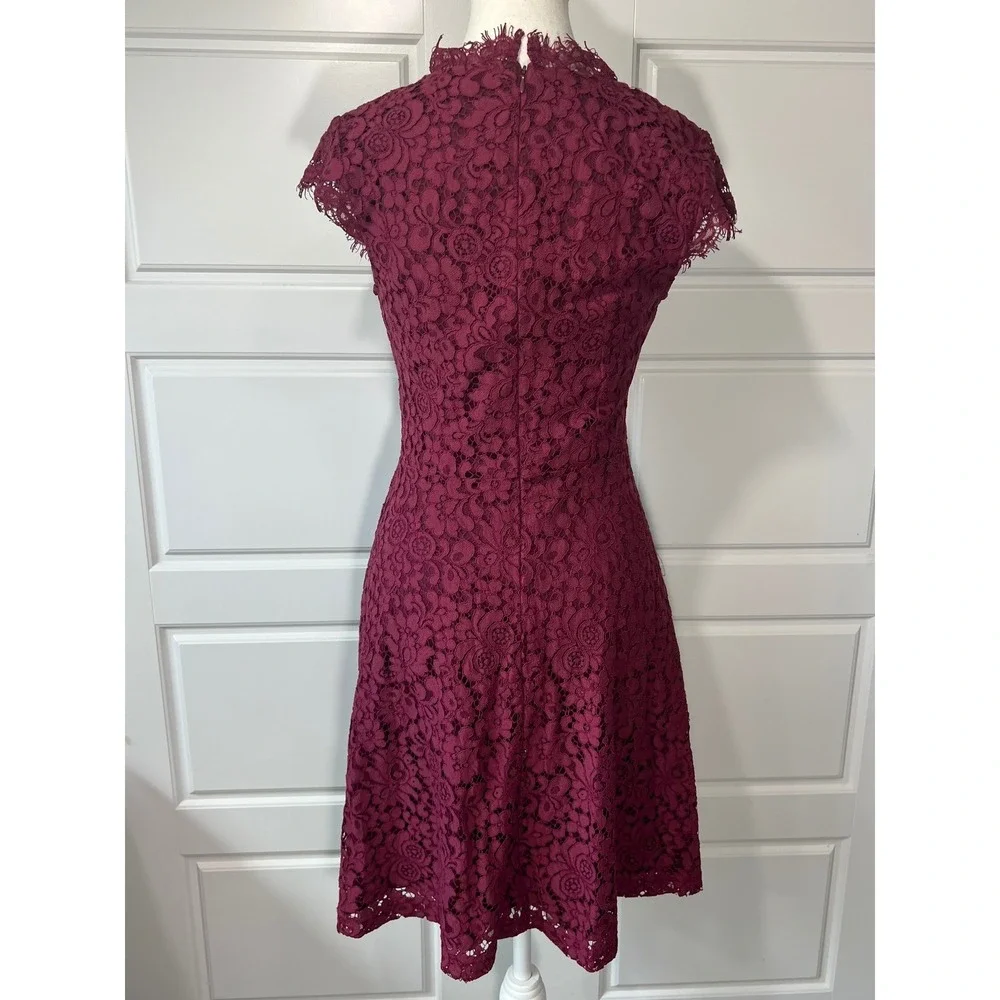 Wishlist Apparel Burgundy Lace Fit and‎ Flare Party Cocktail Dress S